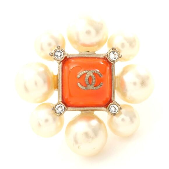 Chanel Coco Mark Ring with Faux Pearl & Rhinestone - Picture 1 of 6